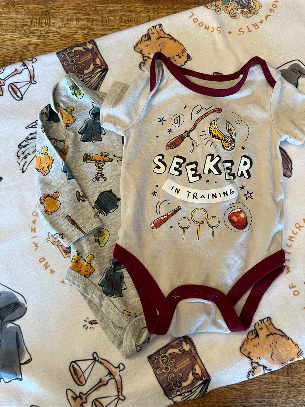 Harry PotterKids 'Seeker in Training' One-Piece Bodysuit Set w/ Matching Blanket
